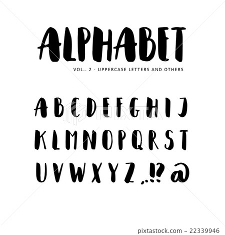 Hand drawn vector alphabet. Sans serif font. 22339946