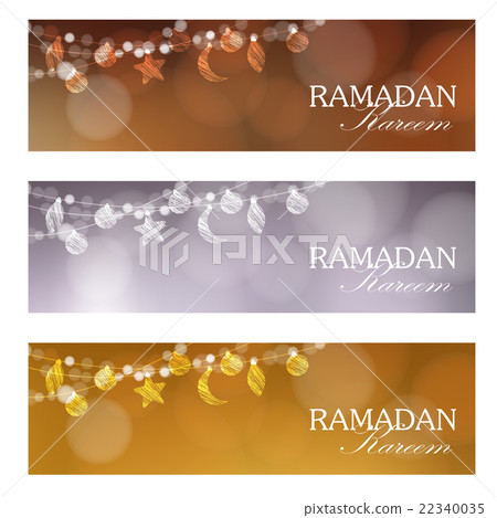 Set of web banners for muslim  Ramadan Kareem. 22340035