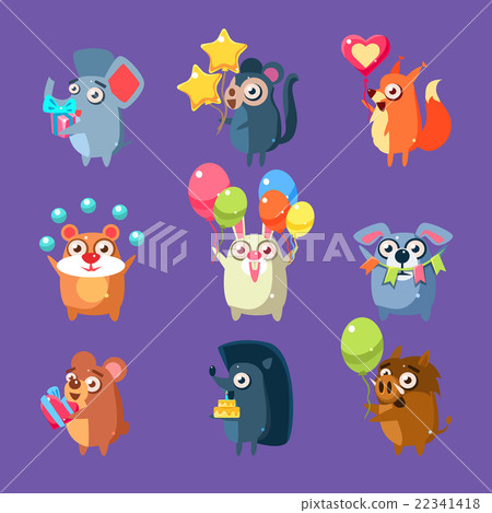 Animals With Party Elements Set Animals With Party Elements Set 22341418