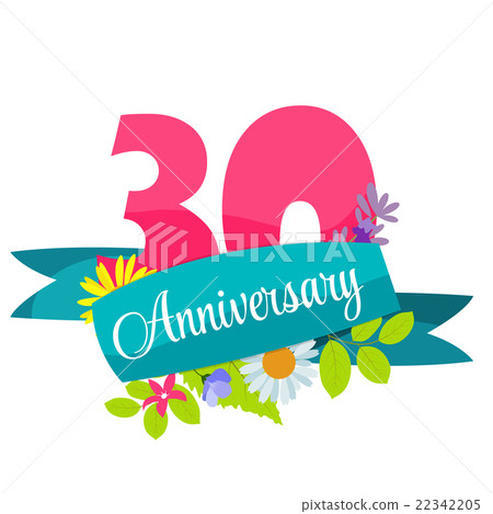 Cute Template 30 Years Anniversary Sign Vector Cute Template 30 Years Anniversary Sign Vector 22342205
