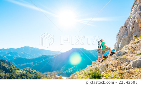 Adult Friends Looking at the Mountain 22342593