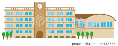 Image illustration of school (school building and gymnasium) Image illustration of school (school building and gymnasium) 22342772