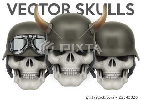 Biker symbols of skulls with helmet and horns 22343820