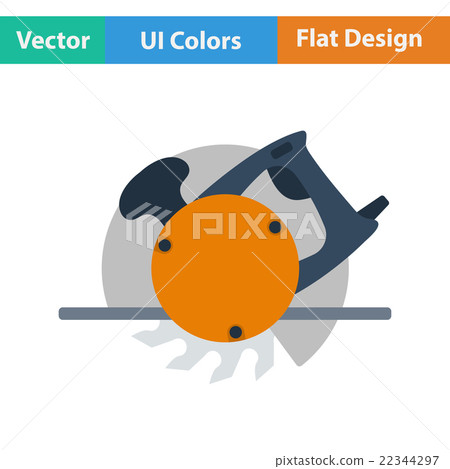 Flat design icon of circular saw Flat design icon of circular saw 22344297