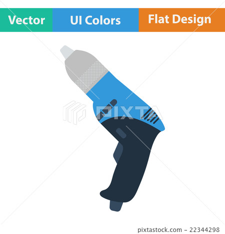 Flat design icon of electric drill Flat design icon of electric drill 22344298