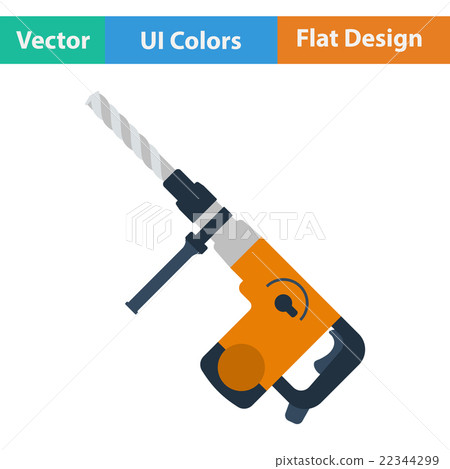 Flat design icon of electric perforator 22344299