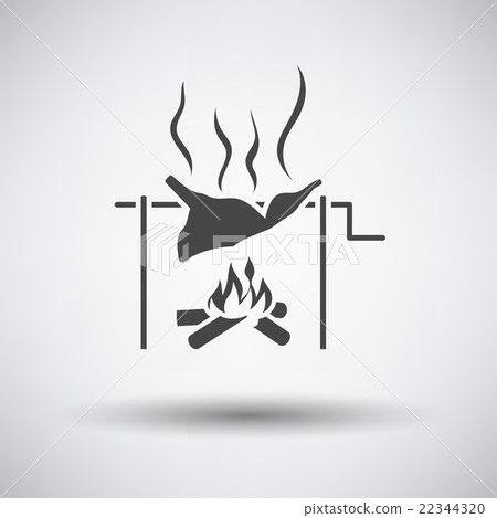 Roasting meat on fire icon 22344320
