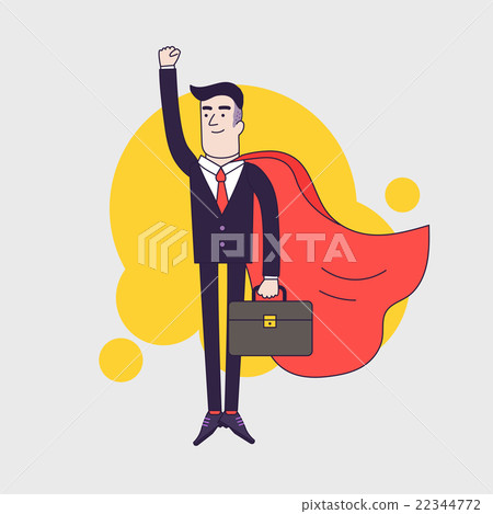 Young serious businessman superhero flying Young serious businessman superhero flying 22344772