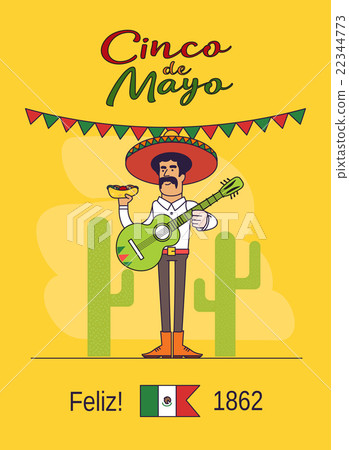 Feliz Cinco de Mayo. Mexican fast food and guitar Feliz Cinco de Mayo. Mexican fast food and guitar 22344773