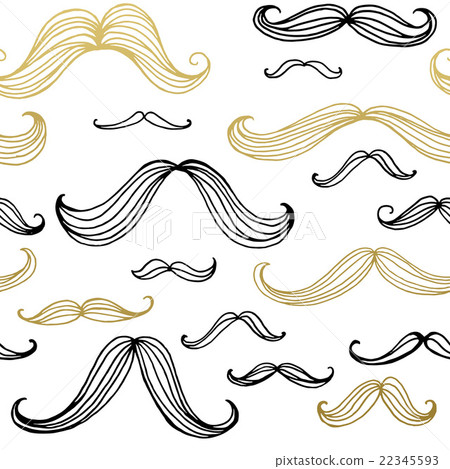 Mustaches seamless pattern. Hand drawn elements 22345593