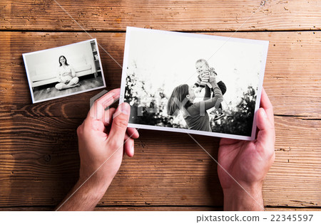 Mothers day composition. Black-and-white pictures 22345597