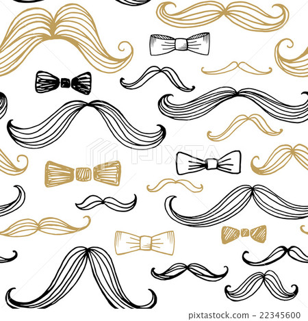 Bow Tie and Moustache Seamless Pattern. Vector Bow Tie and Moustache Seamless Pattern. Vector 22345600
