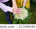 Closeup view of married couple holding hands 22346646