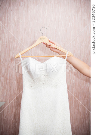 Modern white wedding dress 22346756