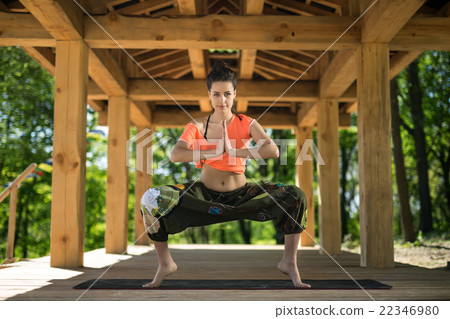 Girl is engaged in yoga Girl is engaged in yoga 22346980
