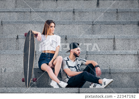 Beautiful stylish couple of young woman and 22347192