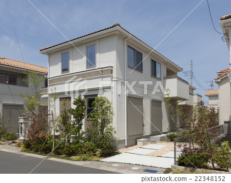居住的新建的住房圖像種植外面藍天 22348152