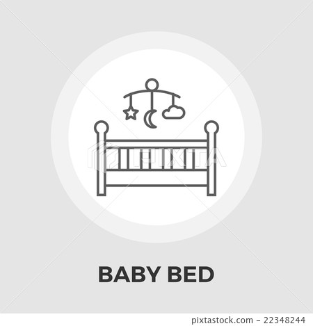 Baby bed flat icon Baby bed flat icon 22348244