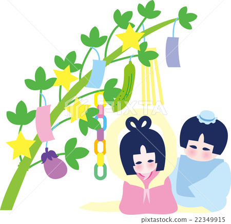 Tanabata Festival Orihime和Hikobori·竹裝飾品·條狀 Tanabata Festival Orihime和Hikobori·竹裝飾品·條狀 22349915