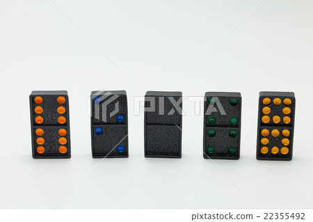 Stack of dominoes isolated on a white background Stack of dominoes isolated on a white background 22355492