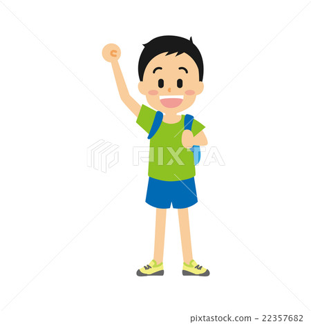 A boy in a summer climbing climbing arm 22357682