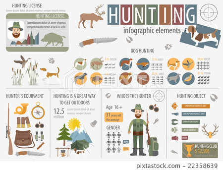 Hunting infographic template. Dog hunting 22358639