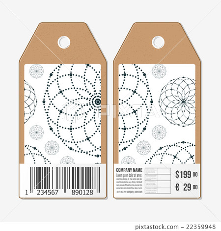 Vector tags design on both sides, cardboard sale Vector tags design on both sides, cardboard sale 22359948