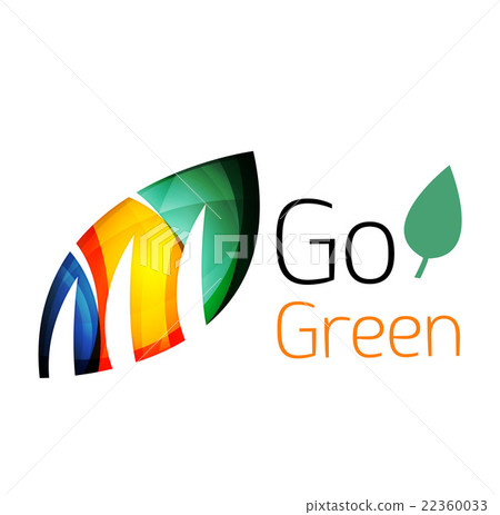 Geometric abstract leaf logo 22360033