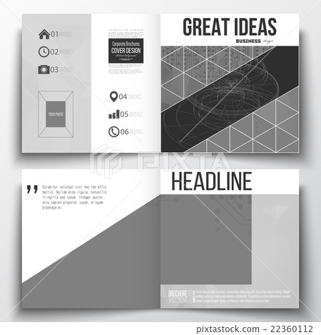 Set of square design brochure template. Microchip Set of square design brochure template. Microchip 22360112