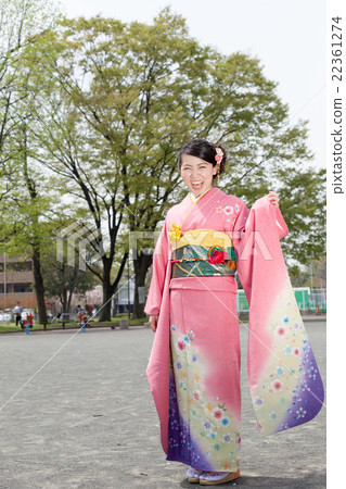 A woman in kimono shape A woman in kimono shape 22361274