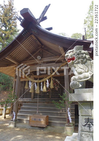 Tatsuno Town的Shinshu Kamiina神社神明神社Tengu Festival是一種非物質文化財產指定權利監護犬和崇拜鳥瞰長度 Tatsuno Town的Shinshu Kamiina神社神明神社Tengu Festival是一種非物質文化財產指定權利監護犬和崇拜鳥瞰長度 22361722