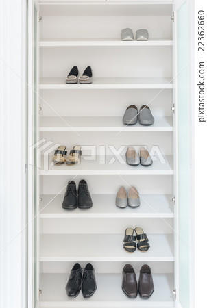 white wardrobe with male and female shoes white wardrobe with male and female shoes 22362660