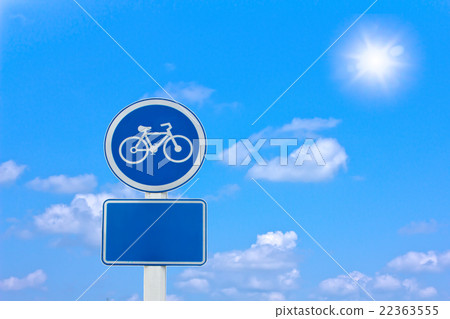roadside bicycle sign on a cloudy background roadside bicycle sign on a cloudy background 22363555