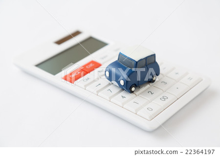 Car and calculator white back Car and calculator white back 22364197