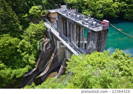 漂浮在綠色的水壩 漂浮在綠色的水壩 22364329