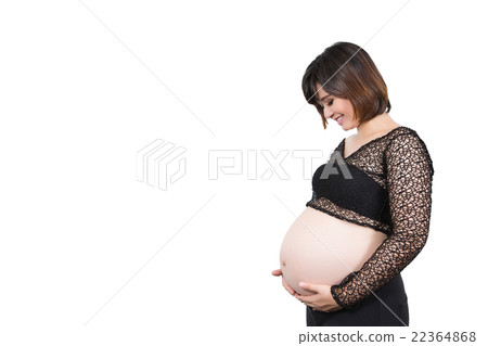 Pregnant woman Looking belly 9 months, the prenatal 22364868