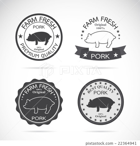 Set of vector pig label Set of vector pig label 22364941