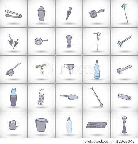 Bar equipment icons set. Vector illustration Bar equipment icons set. Vector illustration 22365043