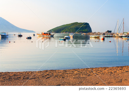 Budva's beach on the morning at dawn Budva's beach on the morning at dawn 22365693