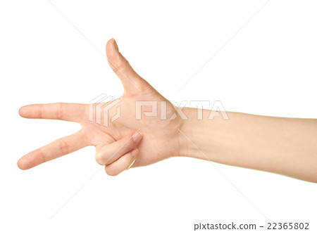 Female caucasian hand gesture isolated 22365802