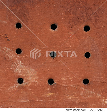 Painted grungy metal surface with holes Painted grungy metal surface with holes 22365929