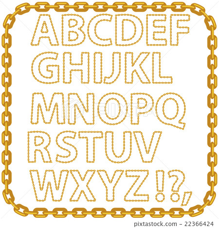Gold Chain Alphabet Isolated 22366424