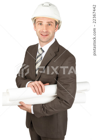 Smiling businessman in helmet 22367442