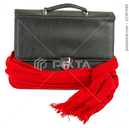 Suitcase with red scarf Suitcase with red scarf 22367480