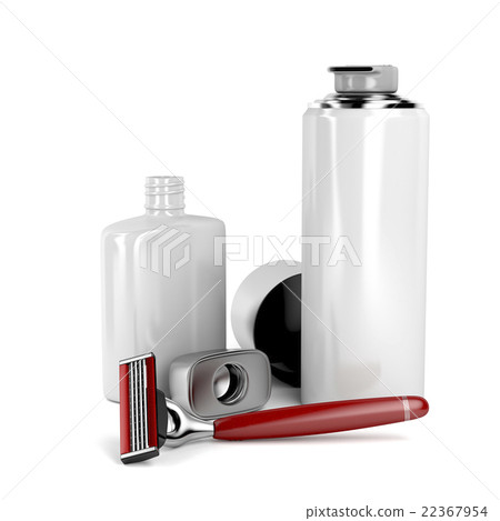 Shaving razor, foam and aftershave 22367954