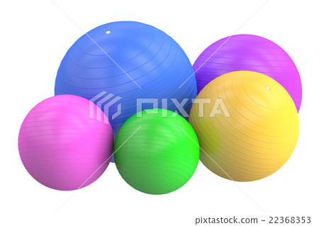 Set of Fitballs, 3D rendering 22368353