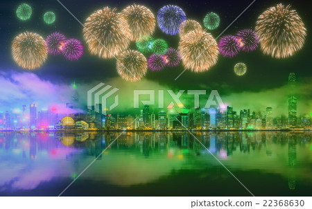 Beautiful fireworks in Hong Kong Beautiful fireworks in Hong Kong 22368630