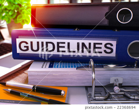 Blue Ring Binder with Inscription Guidelines. 22368694