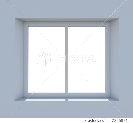 Closed window frame on light blue background 22368743