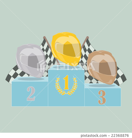 Winners podium flag motorcycle helmet 22368876